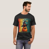 ハロウィン かわいい おもしろい カボチャ ヴィンテージ 秋 紅葉 Tシャツ (正面フル)