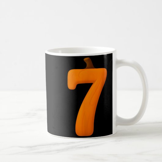 ハロウィン かわいい かぼちゃ 秋 7 数字 6 コーヒーマグカップ (右)