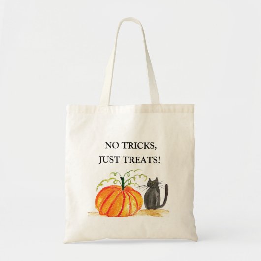 ハロウィン かわいい かぼちゃ 黒猫 モダン トートバッグ (正面)