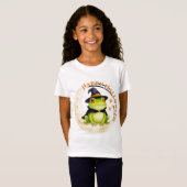 ハロウィン かわいい カエル ヒキガエル 魔女 Tシャツ (正面フル)