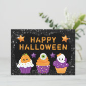 ハロウィン かわいい カボチャの目玉 おばけ カップケーキ (スタンド正面)