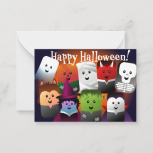 ハロウィン かわいい カートゥーン モンスター ノートカード