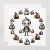 ハロウィン かわいい グールとカボチャ シーズンカード (正面/裏面)