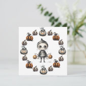 ハロウィン かわいい グールとカボチャ シーズンカード (スタンド正面)