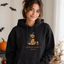 ハロウィン かわいい ゴールデンレトリバー 魔術師の魔法 パーカ