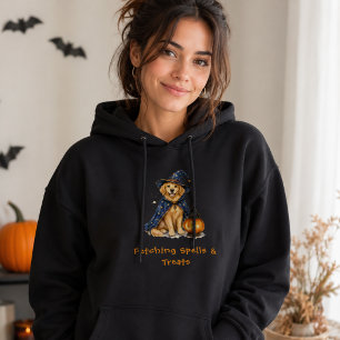 ハロウィン かわいい ゴールデンレトリバー 魔術師の魔法 パーカ