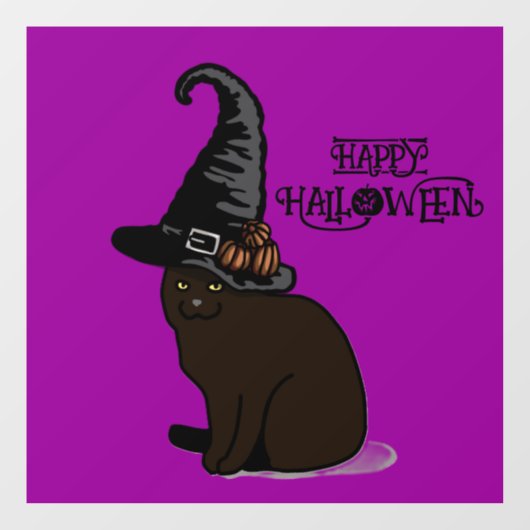 ハロウィン かわいい スプーキー 奇想天外 黒猫 紫 ウィンドウサイン (シート)