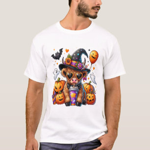 ハロウィン かわいい ハイランド牛 Tシャツ