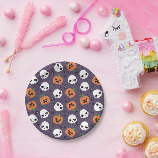 ハロウィン かわいい パターン ペーパープレート (パーティー)