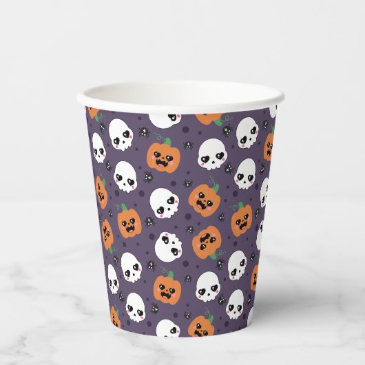 ハロウィン かわいい パターン 紙コップ (正面)