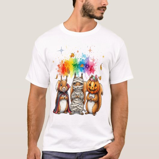 ハロウィン かわいい リスのコスチューム Tシャツ (正面)