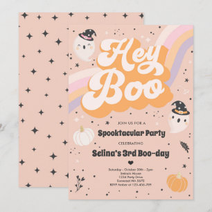 ハロウィン かわいい レトロ 怖い ゴースト 誕生日パーティー 招待状