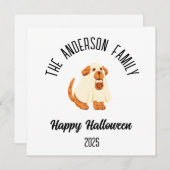 ハロウィン かわいい 犬のゴースト 衣装 名前入り オーダーメイド シーズンカード (正面/裏面)