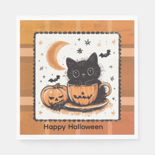 ハロウィン かわいい 猫 パンプキン スタンダードランチョンナプキン
