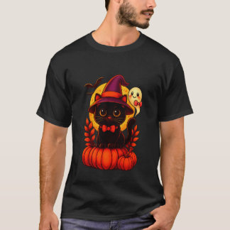ハロウィン かわいい 猫 パンプキン 魔女 帽子 コスチューム Tシャツ
