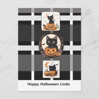 ハロウィン かわいい 猫 秋 シーズンポストカード