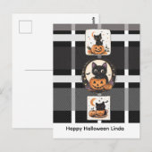 ハロウィン かわいい 猫 秋 ポストカード (正面/裏面)