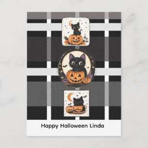 ハロウィン かわいい 猫 秋 ポストカード