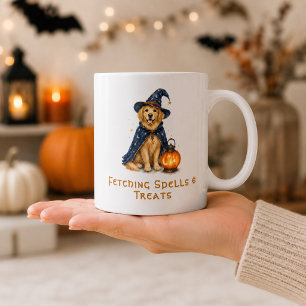 ハロウィン かわいい 魔法使い ゴールデンレトリバー コーヒーマグカップ