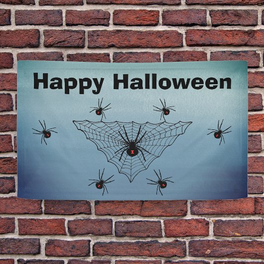 ハロウィン くもの巣 ドクガモ 青灰色 横断幕