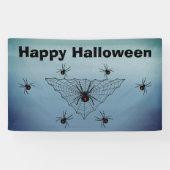 ハロウィン くもの巣 ドクガモ 青灰色 横断幕 (横)