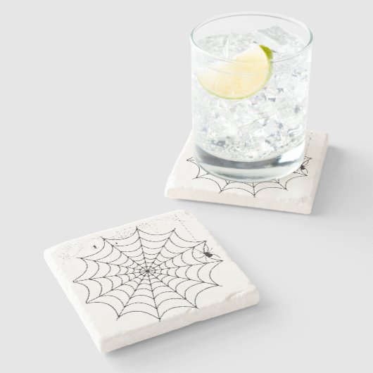 ハロウィン くも クモの巣 ストーンコースター (横)