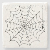 ハロウィン くも クモの巣 ストーンコースター (正面)