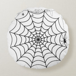 ハロウィン くも クモの巣 ラウンドクッション