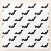 ハロウィン，こうもりのパターン，トリックまたは治療，ブー ガラスコースター (正面)