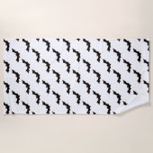 ハロウィン，こうもりのパターン，トリックまたは治療，ブー ビーチタオル (正面)