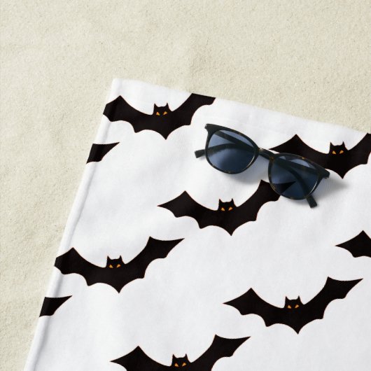 ハロウィン，こうもりのパターン，トリックまたは治療，ブー ビーチタオル (インサイチュ)