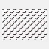 ハロウィン，こうもりのパターン，トリックまたは治療，ブー ラッピングペーパーシート (正面)