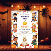 ハロウィン こどもの5歳の誕生日パーティーコスチューム かぼちゃ 招待状