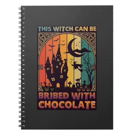 ハロウィン この魔女はチョコレートで買収できる 悪霊退散 ノートブック (正面)