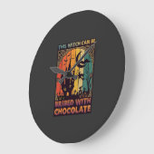 ハロウィン この魔女はチョコレートで買収できる 悪霊退散 ラージ壁時計 (傾斜)