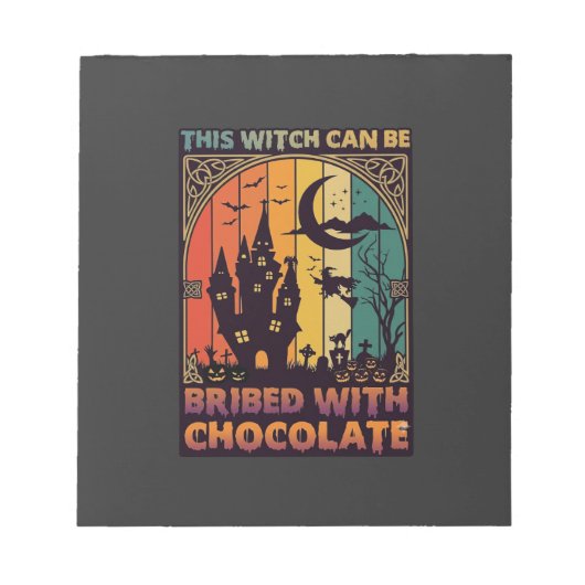 ハロウィン この魔女はチョコレートで買収できる 悪霊 ノートパッド (正面)