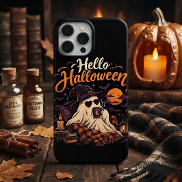 ハロウィン こんにちは かわいい おばけ コーヒー iPhone 15 PRO MAXケース