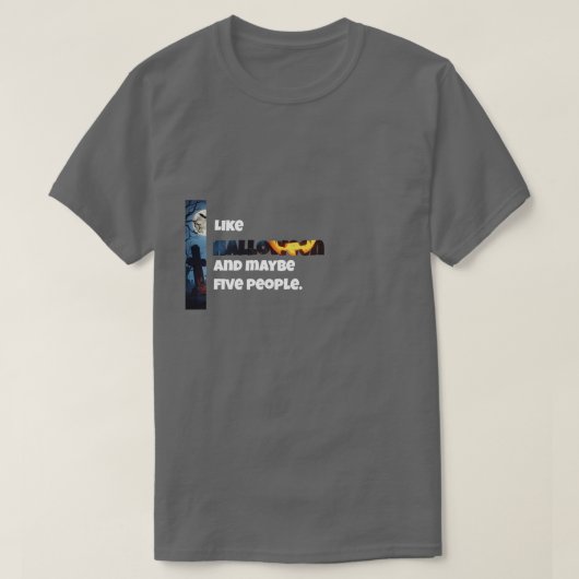 ハロウィン（とたぶん5人）" 怖い Tシャツ (デザイン正面)