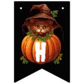 ハロウィン にゃんこ かぼちゃ  バンティングフラッグ (第2の旗)