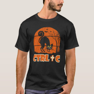 ハロウィン ねこ 引用符 Ctrl+c クール ハロウィン 2022 Tシャツ