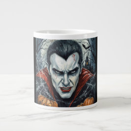 ハロウィン、のどかなヴァンパイア、カボチャの区画 ジャンボコーヒーマグカップ