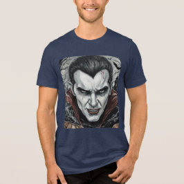 ハロウィン、のどかなヴァンパイア、カボチャの畑 トライブレンドＴシャツ