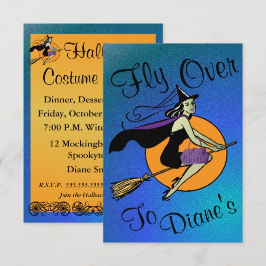 ハロウィン-はえ 招待状 (正面/裏面)