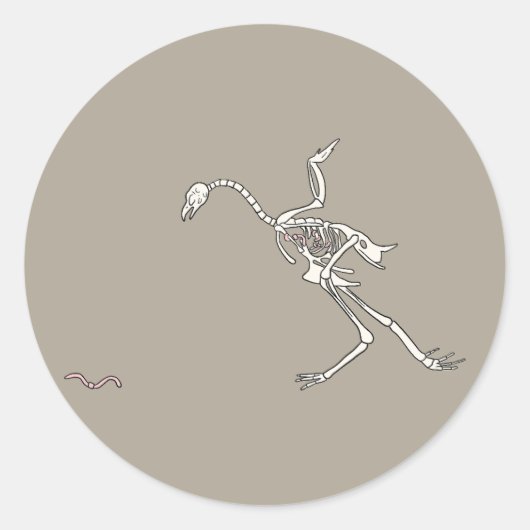 ハロウィン ひよこ 骸骨 ラウンドシール (正面)