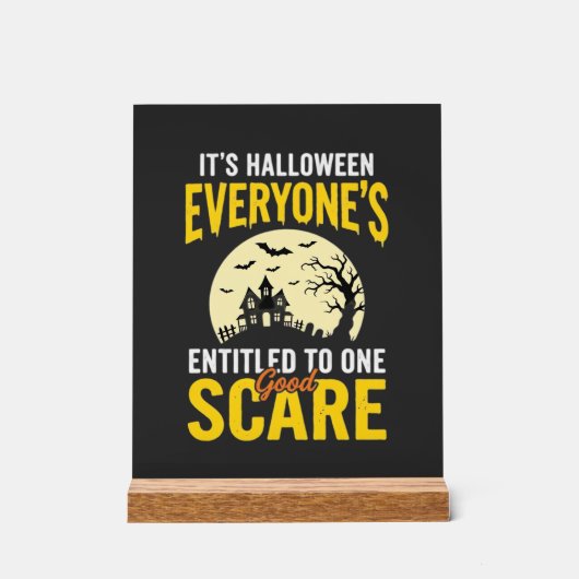 ハロウィン みんなに1回の恐怖を与えるデザイン_1 アクリルサイン (正面)