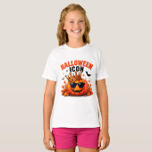 ハロウィン アイコン 面白い 王様 パンプキン 秋 Tシャツ (正面フル)