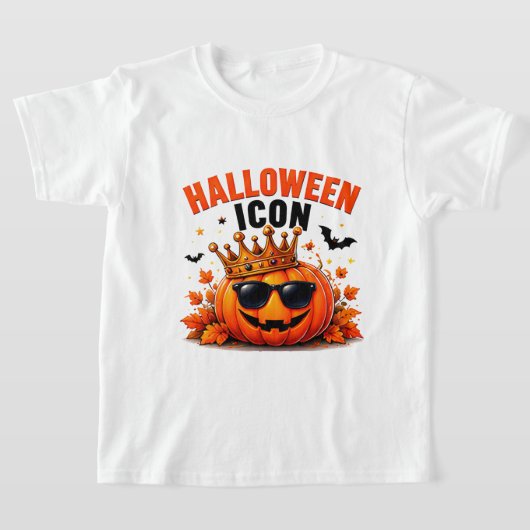 ハロウィン アイコン 面白い 王様 パンプキン 秋 Tシャツ (レイダウン)