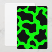 ハロウィン アシッドグリーン 牛柄 招待状 (正面/裏面)