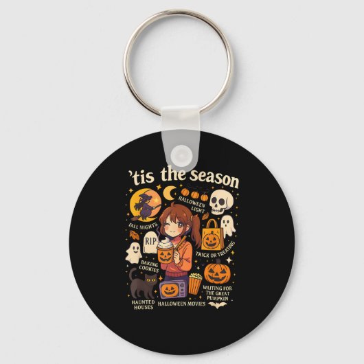ハロウィン アニメ アイコン 秋のデザイン キーホルダー (正面)