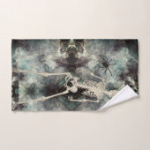 ハロウィン・アブストラクト・ashes スケルトン・バスルーム ハンドタオル (ハンドタオル)